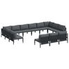 vidaXL Set Divano da Giardino 13 pz Nero Acciaio