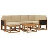 vidaXL Set di divani da esterno 7 pz Naturale e Beige