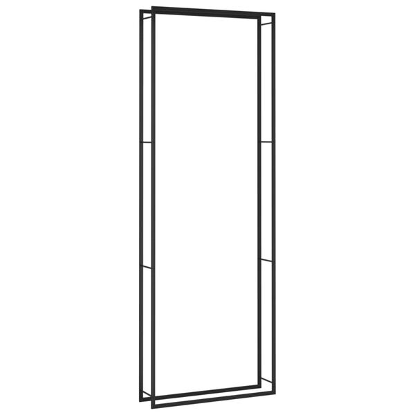vidaXL Portalegna Nero Opaco 110x28x312 cm in Acciaio