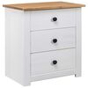 vidaXL Comodino Bianco 46x40x57 cm in Legno di Pino Panama Range