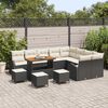 vidaXL Set Divano da Giardino con cuscino 13 pcs Nero polyrattan