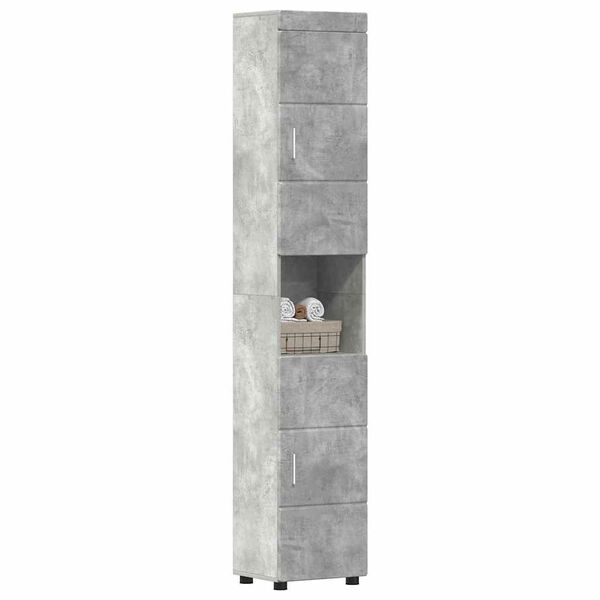vidaXL Set di Armadi da Bagno TULUM Grigio cemento 37 x 31,5 x 203 cm