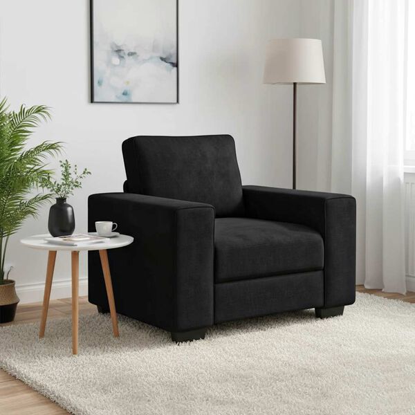 vidaXL Divano Sedia Nero 100x77x82 cm Velluto