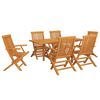 vidaXL Set da Pranzo da Giardino 7 pz in Legno Massello di Teak