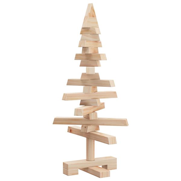 vidaXL Albero di Natale Decorativo in Legno 60 cm Legno Massello Pino