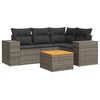 vidaXL Set Divano da Giardino 5 pz con Cuscini Grigio in Polyrattan