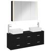 vidaXL Set di mobili per il bagno 4 pz Rovere Nero
