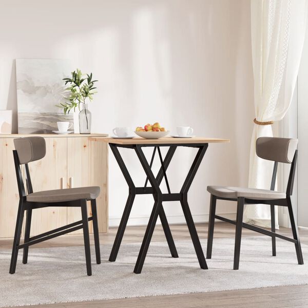vidaXL Tavolo da Pranzo Telaio a Y 60x60x75 cm Legno Pino e Acciaio