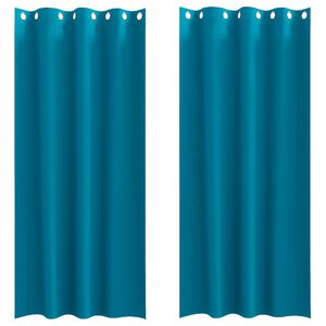 vidaXL Tende Blackout con Anelli 2 pz Turchese 245 x 140 cm Poliestere