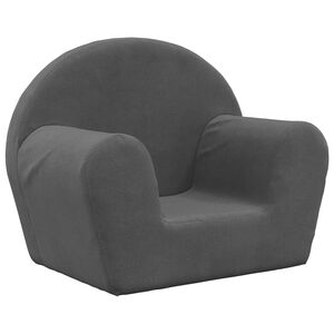 vidaXL Divano per Bambini Antracite in Morbido Peluche