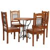 vidaXL Set da Pranzo 5 pz in Legno Massello di Acacia