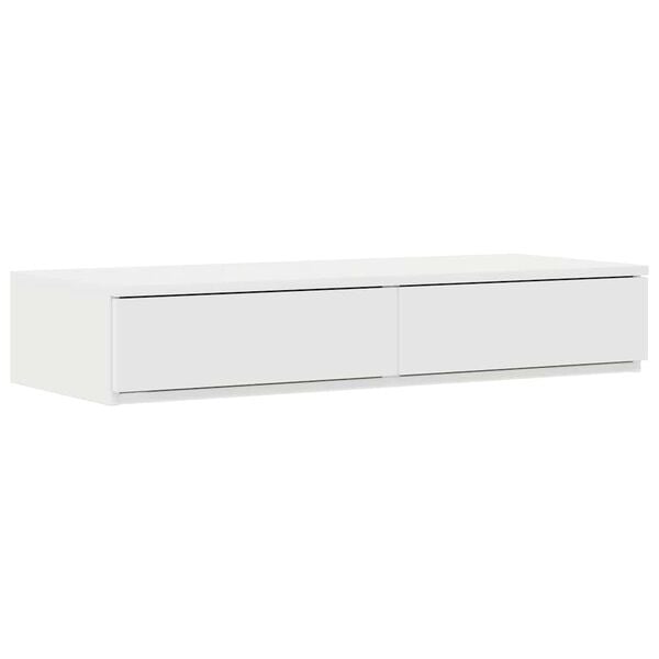 vidaXL Struttura letto con contenitore Bianco 100 cm Legno multistrato
