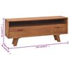 vidaXL Mobile Porta TV 110x30x45 cm in Legno Massello di Teak
