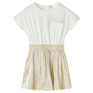 vidaXL Abito da Bambina a Maniche Corte Ecru 104