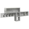 vidaXL Appendiabiti a muro A parete Grigio cemento 100 x 12 x 43,5 cm