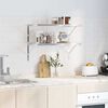 vidaXL Mensole a Muro 2 pz 75x40 cm Argento in Acciaio Inossidabile