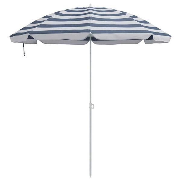 vidaXL Ombrellone da Spiaggia Blu e bianco 161 x 193 cm Poliestere