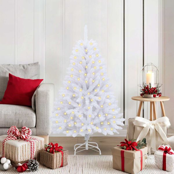 vidaXL Albero di Natale artificiale Bianco 120 cm PVC e Metallo