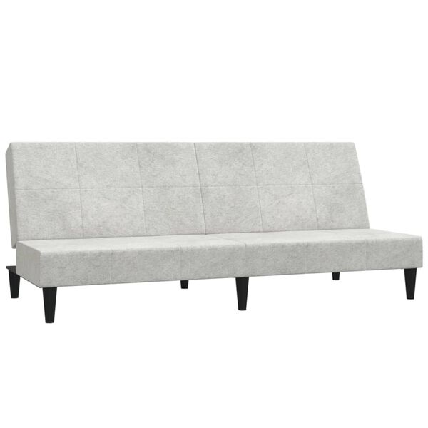 vidaXL Divano Letto a 2 Posti con Poggiapiedi Grigio Chiaro Microfibra