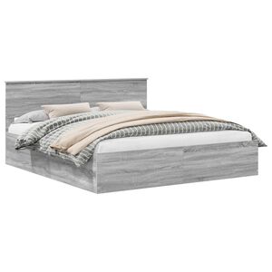 vidaXL Struttura del letto con testiera Grigio Sonoma 200 x 200 cm