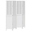 vidaXL Divisorio Ambienti 4Pannelli Bianco Legno Massello di Paulownia