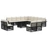 vidaXL Set Divano da Giardino 14 pz Nero e Bianco Crema polyrattan