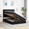 vidaXL Letto con contenitore e LED con led Nero 140 x 190 cm Velluto