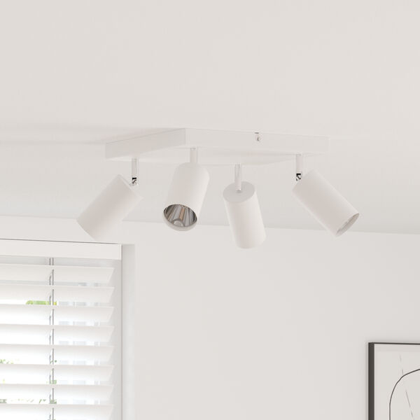 vidaXL Faretto da soffitto Bianco 26 x 26 x 16.5 cm Acciaio