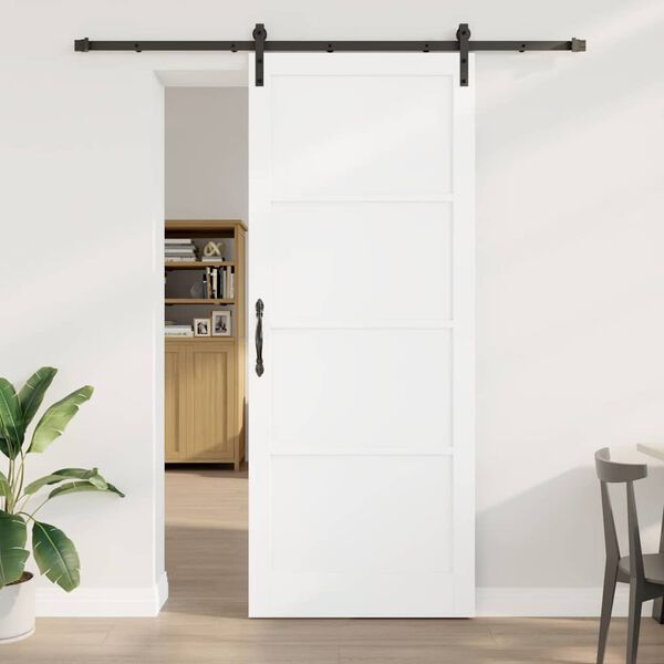 vidaXL Porta scorrevole Bianco e nero 93 x 232 cm