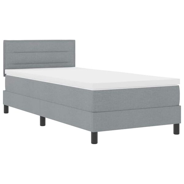 vidaXL Letto a molle con materasso Grigio chiaro 90 x 190 cm Tessuto