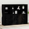 vidaXL Credenza Rovere Nero 132 x 35,5 x 103,5 cm Legno multistrato