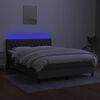 vidaXL Letto a Molle Materasso e LED Grigio Scuro 140x200cm in Tessuto
