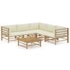 vidaXL Set Divani da Giardino 6 pz con Cuscini Bianco Crema in Bamb&ugrave;