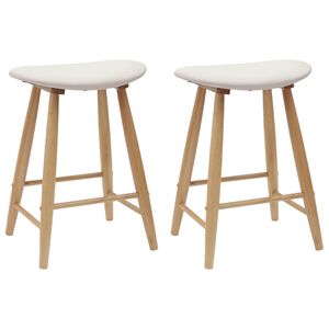 vidaXL Sedie da pranzo 2 pcs Naturale 46 x 37 x 63 cm