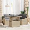 vidaXL Set Divano da Giardino 5 pcs Beige e Grigio Chiaro polyrattan