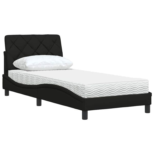 vidaXL Letto con Materasso Nero 80x200 cm in Tessuto