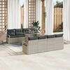vidaXL Set Divano da Giardino 9 pcs Grigio chiaro Poly Rattan