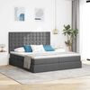 vidaXL Letto con Contenitore Grigio scuro 200 x 200 cm Pelle Sintetica