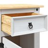 vidaXL Comodino in Legno di Pino Messicano Corona Bianco 53x39x67 cm