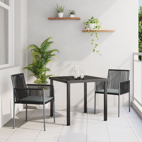 vidaXL Set da Pranzo per Giardino 5 pcs Nero Poly Rattan