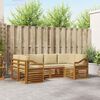 vidaXL Set divano sezionale 6 pcs Naturale Legno di Acacia Massello