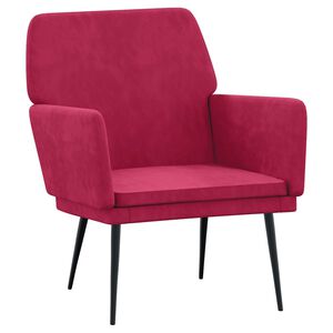 vidaXL Poltrona Rosso Vino 62x79x79 cm Velluto