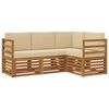 vidaXL Set di divani da esterno 4 pz Naturale e Beige Poliestere