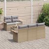 vidaXL Set di divani con cuscino 6 pcs Beige polyrattan
