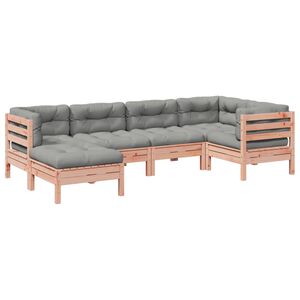 vidaXL Set Divani Giardino 6 pz Cuscini Legno Massello Abete Douglas