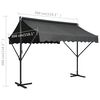 vidaXL Tenda Parasole con Piedistallo 300x300 cm Antracite