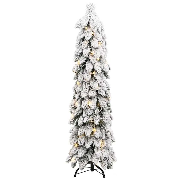 vidaXL Albero di Natale Artificiale con 80 LED e Neve Floccata 150 cm
