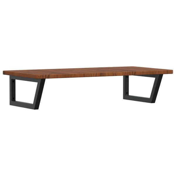 vidaXL Ripiano a Parete per Lavabo in Acciaio e Massello di Rovere