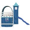 vidaXL Letto a Soppalco con Torre Bambini Blu 90x190cm Massello Pino