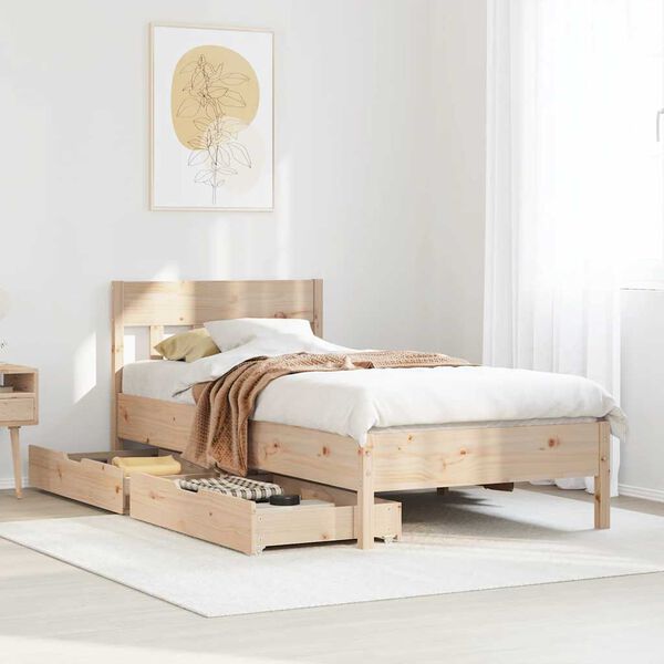 vidaXL Letto senza Materasso 90x190 cm in Legno Massello di Pino